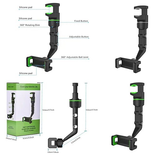 Rotating mirror mobile phone holder